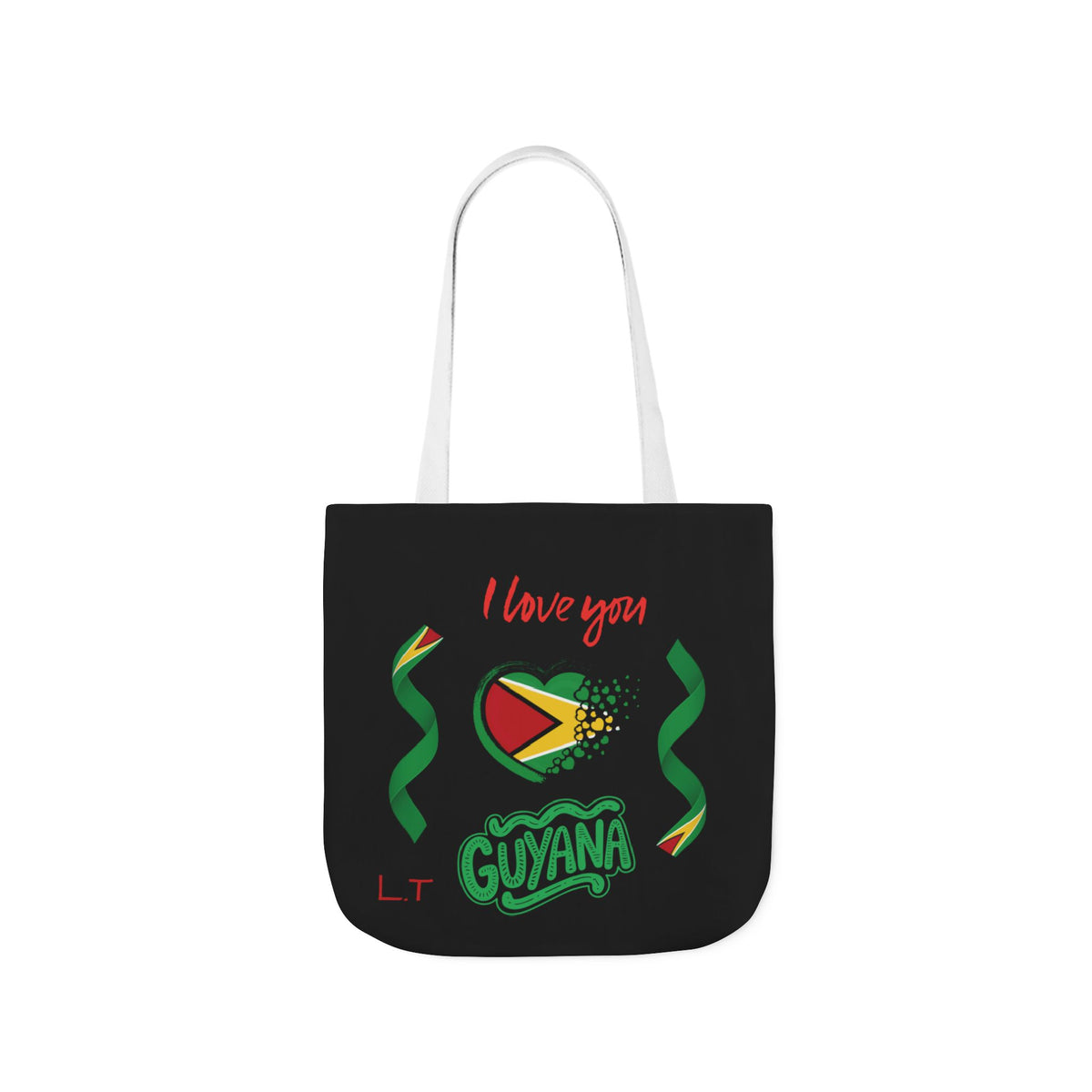 Personalized D.O.B and initial Love You Guyana Canvas Tote Bag