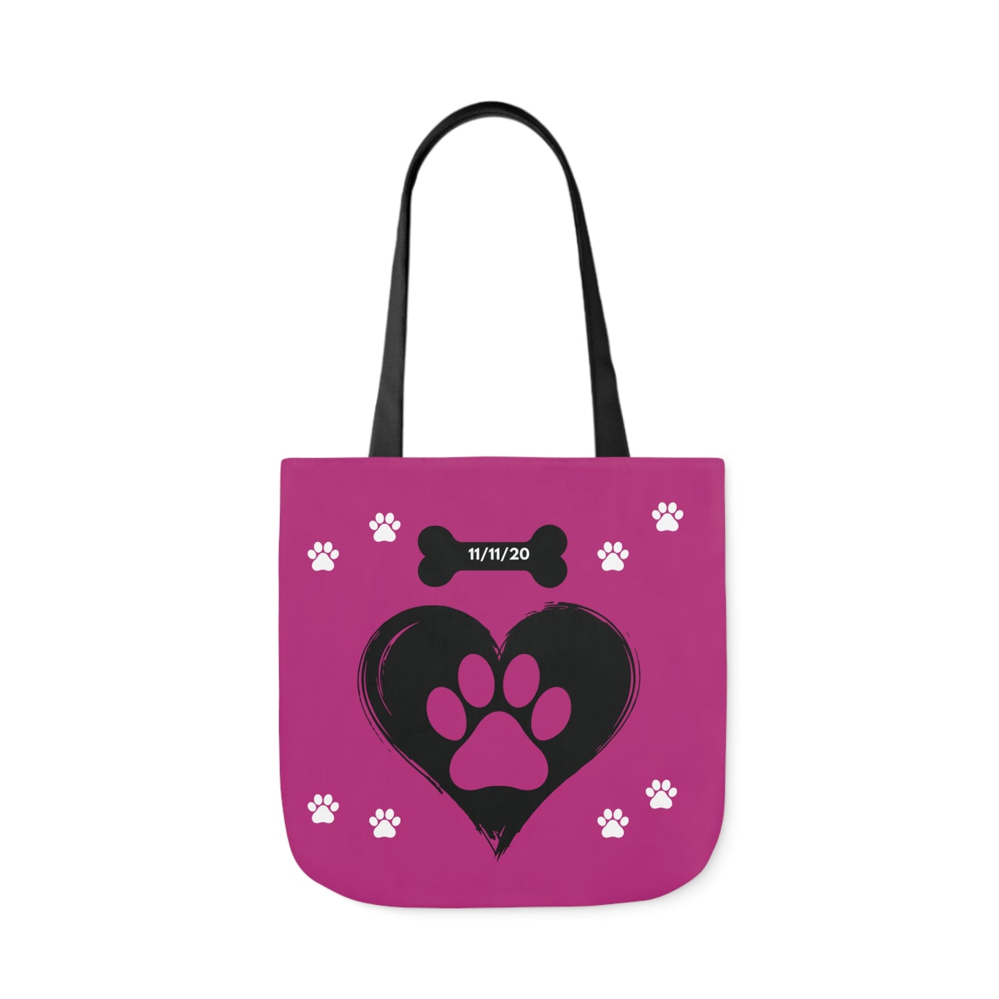 Pink Personalized Dog Canvas Tote Bag