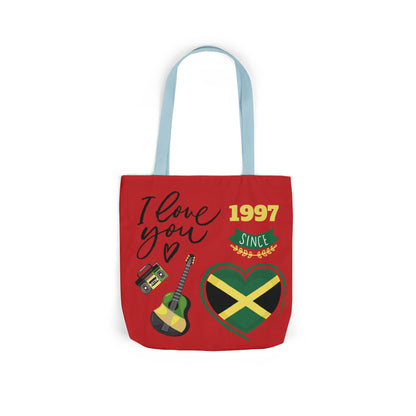 Personalized D.O.B & Initial Jamaica Theme Canvas Tote Bag
