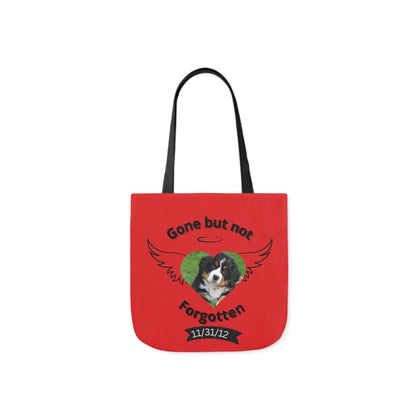 Red and Black Personalized Dog Memorial Tote Bag