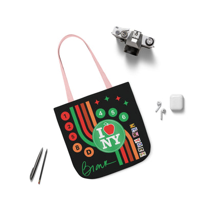 Personalized initial NY Retro Subway Canvas Tote — Colorful Graphic Market Bag
