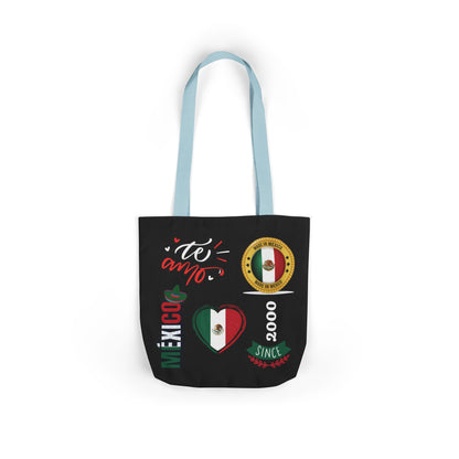 Personalized D.O.B and initial Viva México Flag Canvas Tote  Reusable Bag