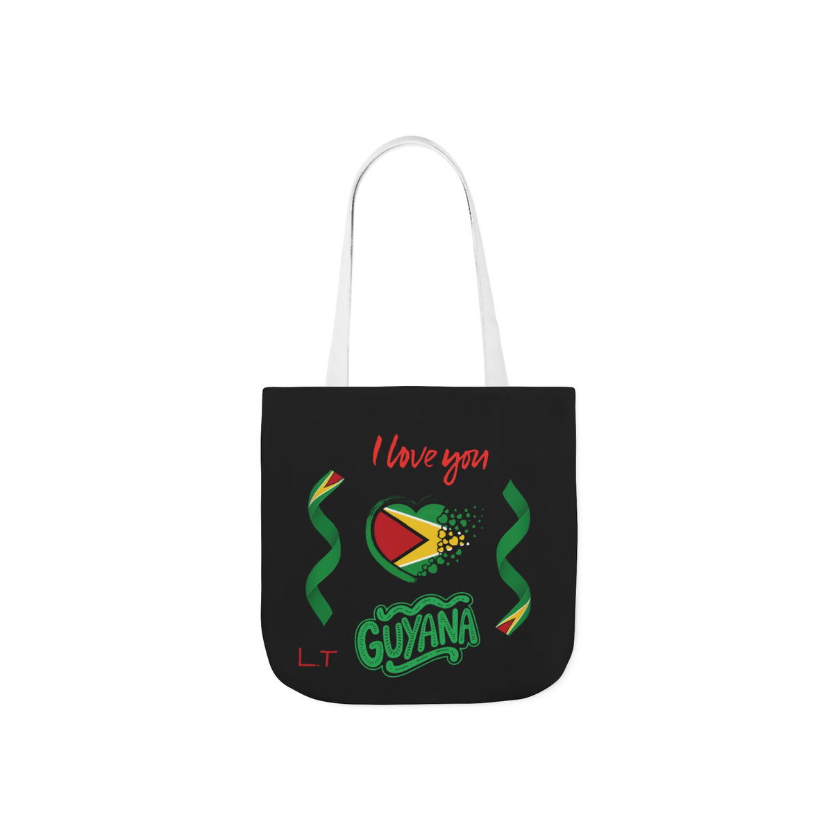 Personalized D.O.B and initial Love You Guyana Canvas Tote Bag
