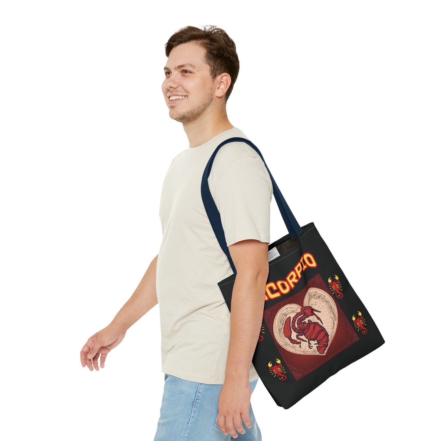 Black Zodiac Scorpio Tote Bag