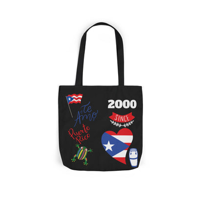Puerto Rico Pride Canvas Tote Bag — Personalized with initial and D.O.D
