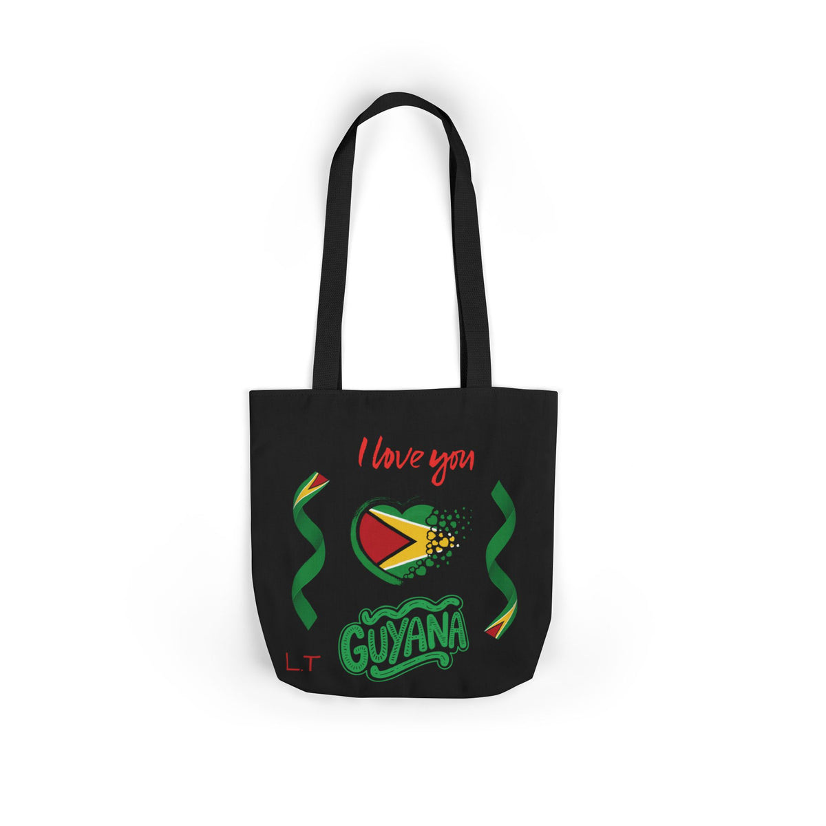 Personalized D.O.B and initial Love You Guyana Canvas Tote Bag