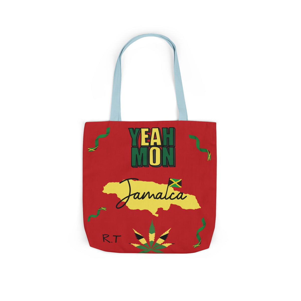Personalized D.O.B & Initial Jamaica Theme Canvas Tote Bag