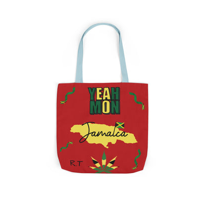 Personalized D.O.B & Initial Jamaica Theme Canvas Tote Bag