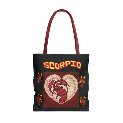 Black Zodiac Scorpio Tote Bag