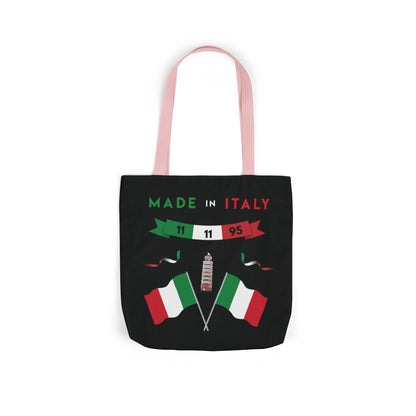 Black Canvas Tote Bag - Italy Theme