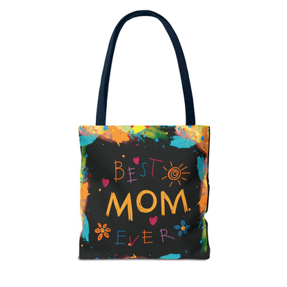 Mom Black Graphic Canvas Tote Bag