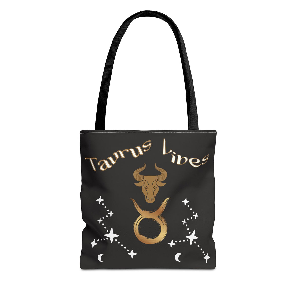 Personalized Taurus Vibes' Zodiac Canvas Tote Bag with Birth Year & Initials