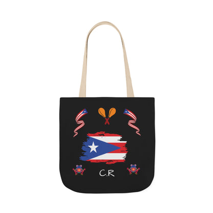 Puerto Rico Pride Canvas Tote Bag — Personalized with initial and D.O.D