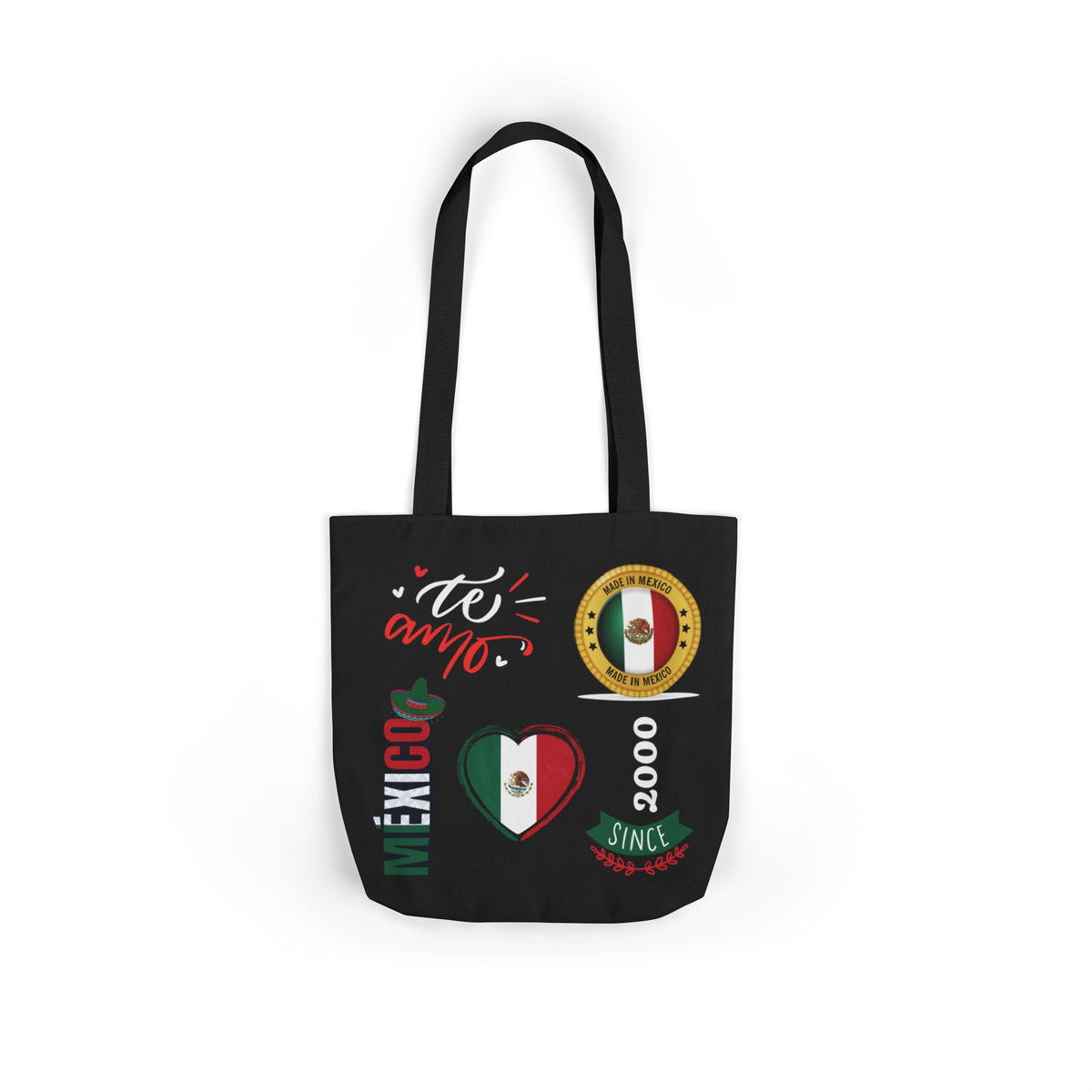 Personalized D.O.B and initial Viva México Flag Canvas Tote  Reusable Bag