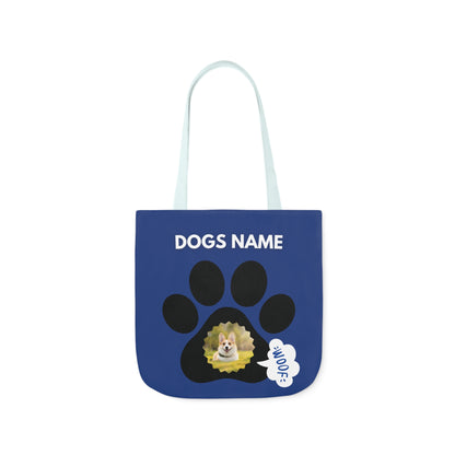 Blue Personalized Dog Canvas Tote Bag