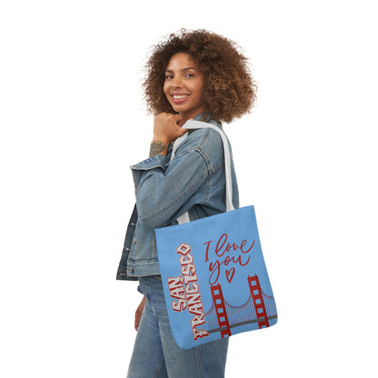 Canvas Tote Bag, San Francisco Light Blue