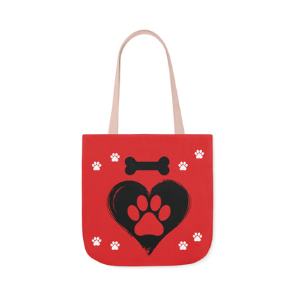 Red and Black Personalized Dog Canvas Tote Bag