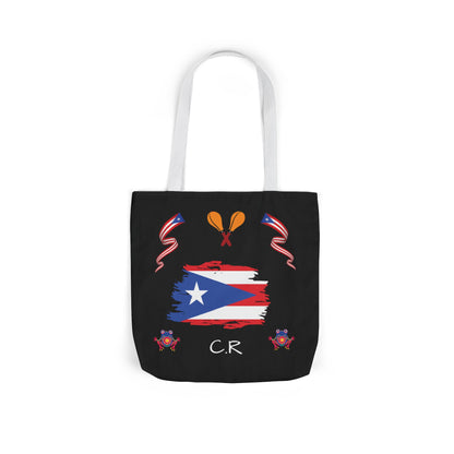 Puerto Rico Pride Canvas Tote Bag — Personalized with initial and D.O.D