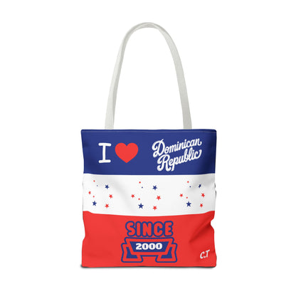 Personalized Initials & D.O.B Dominican Republic CanvasTote Bag