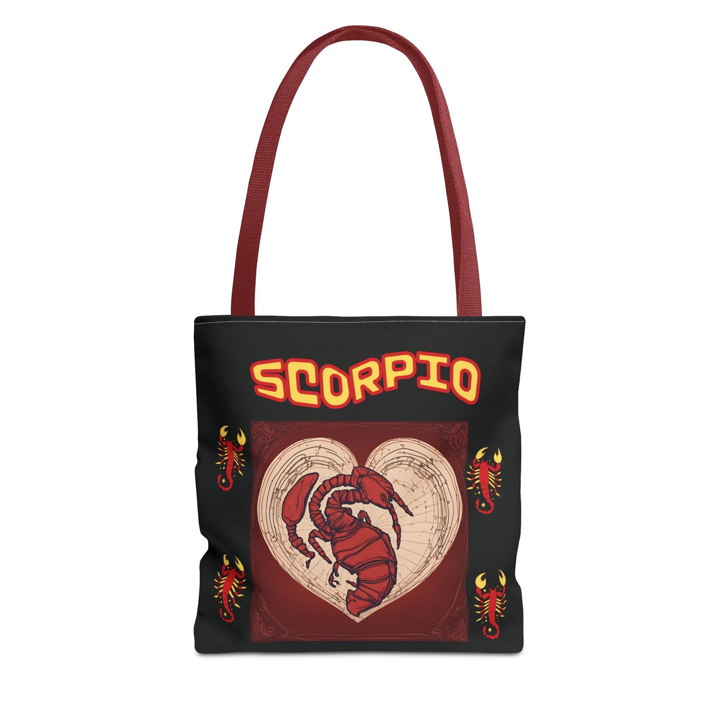 Black Zodiac Scorpio Tote Bag