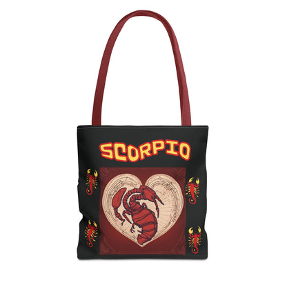 Black Zodiac Scorpio Tote Bag