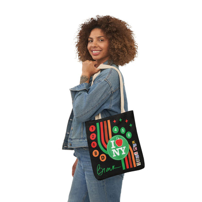 Personalized initial NY Retro Subway Canvas Tote — Colorful Graphic Market Bag
