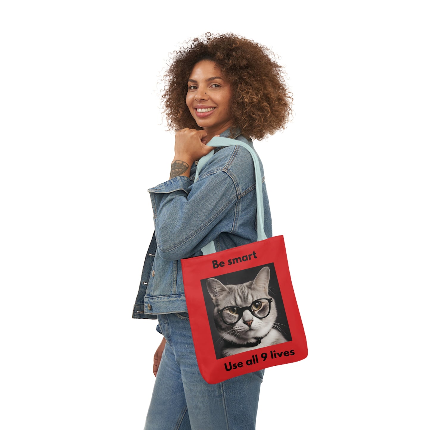 Cat Canvas Tote Bag, 5-Color Straps