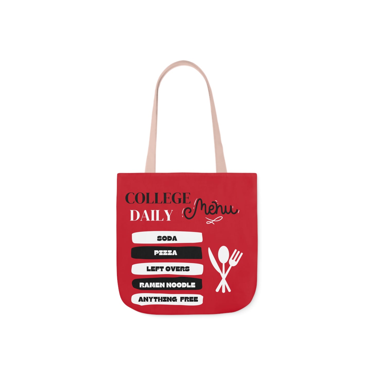 College Canvas Tote Bag, 5-Color Straps