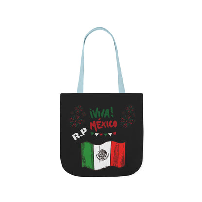 Personalized D.O.B and initial Viva México Flag Canvas Tote  Reusable Bag