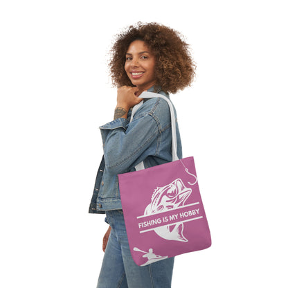 Fishing Canvas Pink Tote Bag