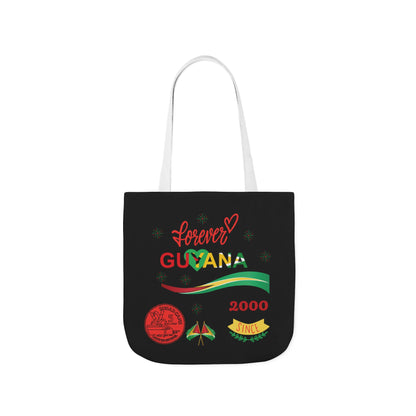 Personalized D.O.B and initial Love You Guyana Canvas Tote Bag