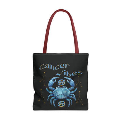 Black Zodiac Cancer Tote Bag