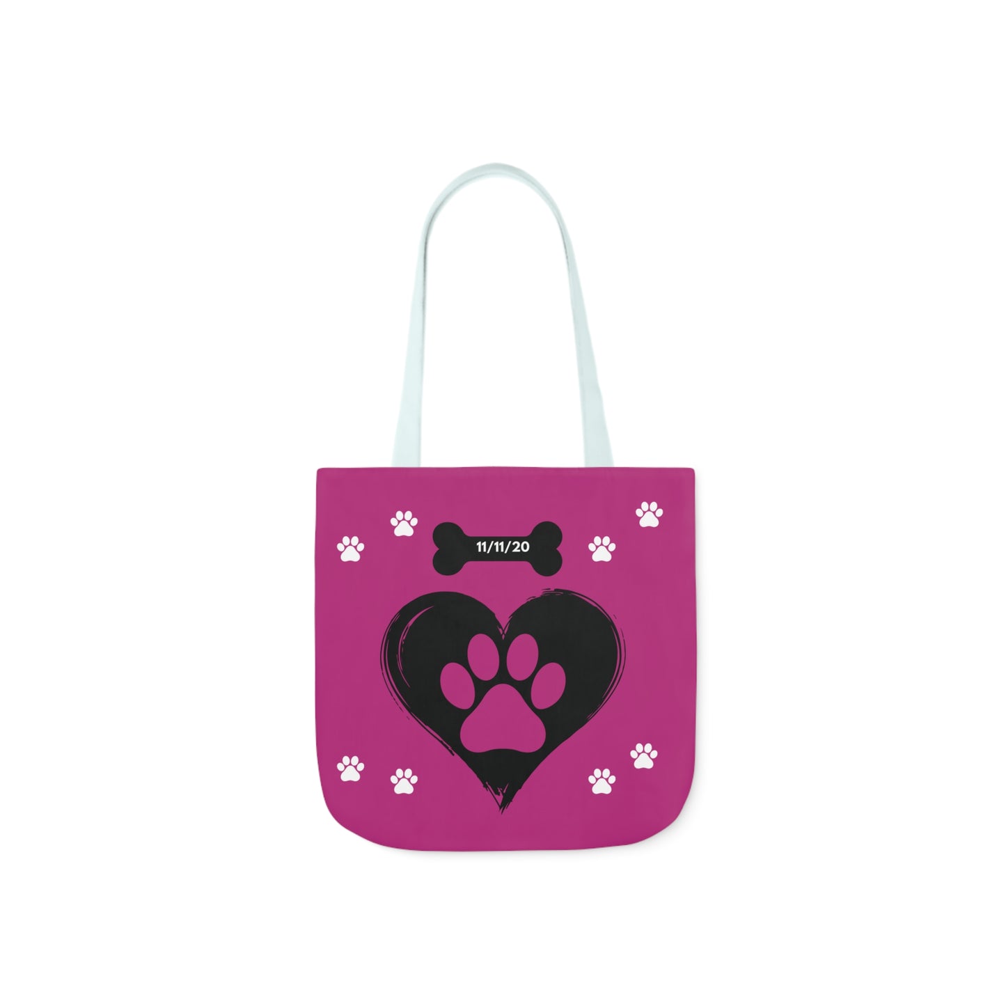 Pink Personalized Dog Canvas Tote Bag