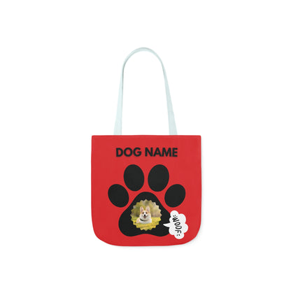 Red and Black Personalized Dog Canvas Tote Bag