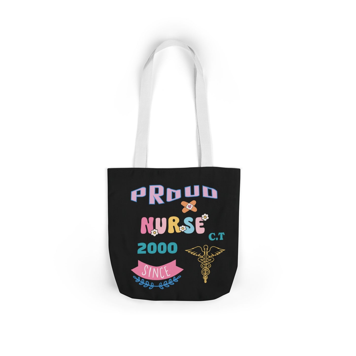 Personalized Nurse Initial Canvas Tote Bag — Custom Initial & Year Started as Nurse
