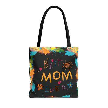 Mom Black Graphic Canvas Tote Bag