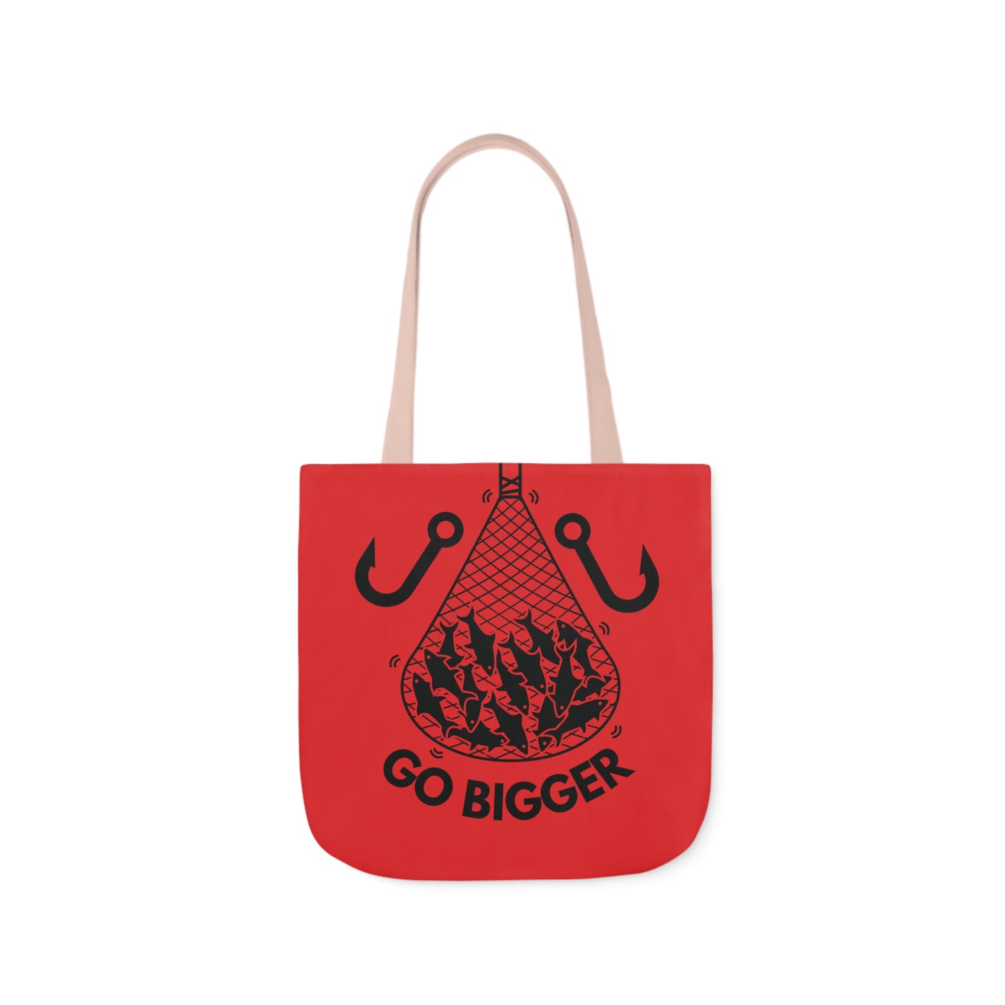 Fishing Canvas Red Tote Bag