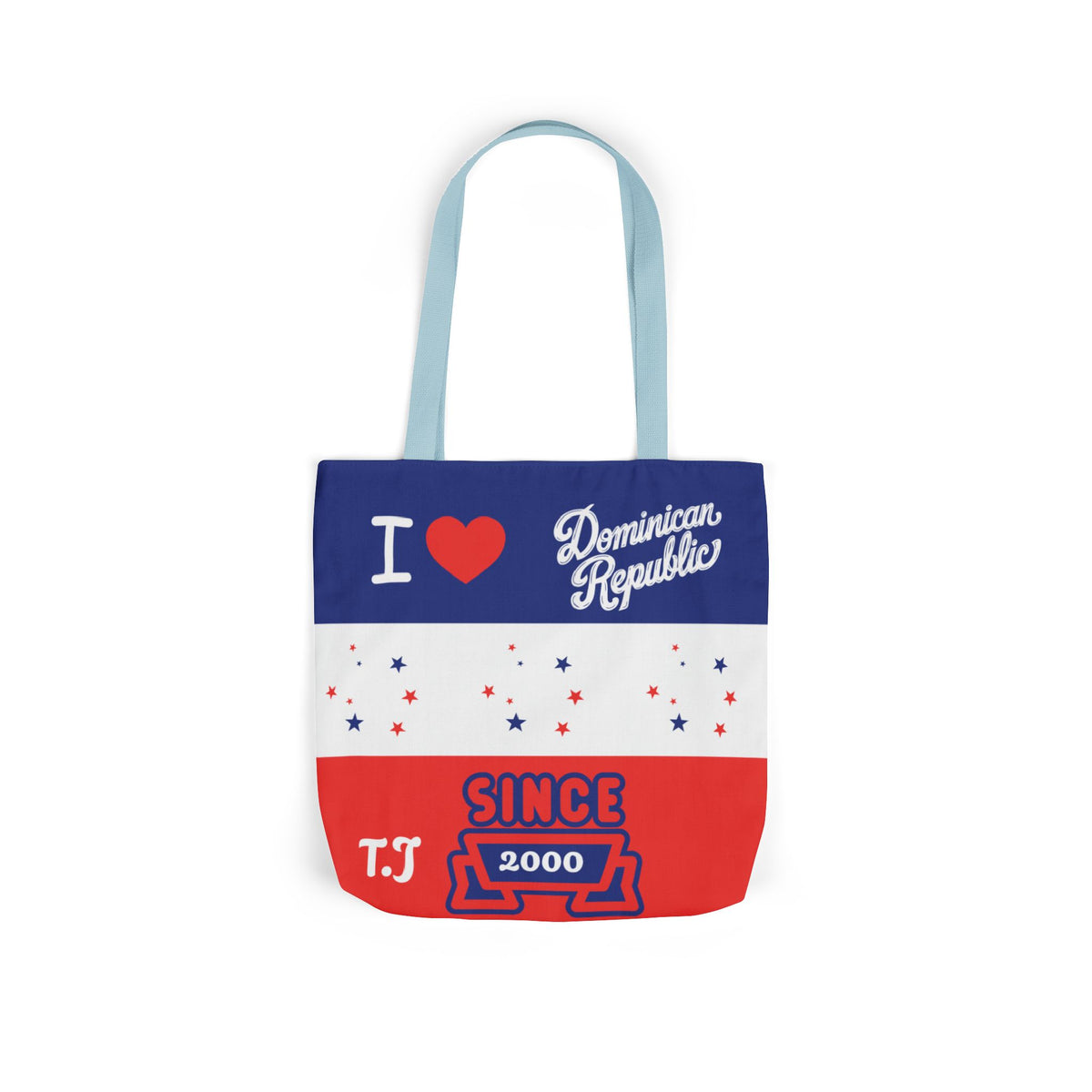 Personalized D.O.B & intinial,Dominican Republic Heart Canvas Tote —