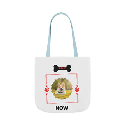 Personalized Dog Before and Now Photos White Canvas Tote Bag