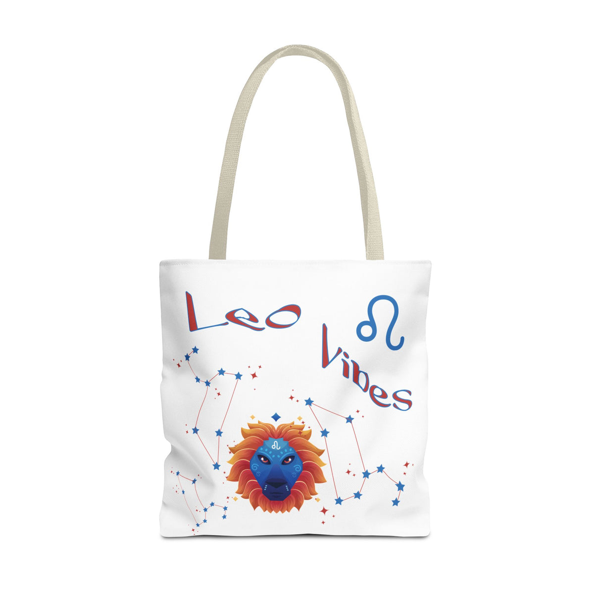 Personalized Year & Initial, Leo Vibes Zodiac White Tote Bag