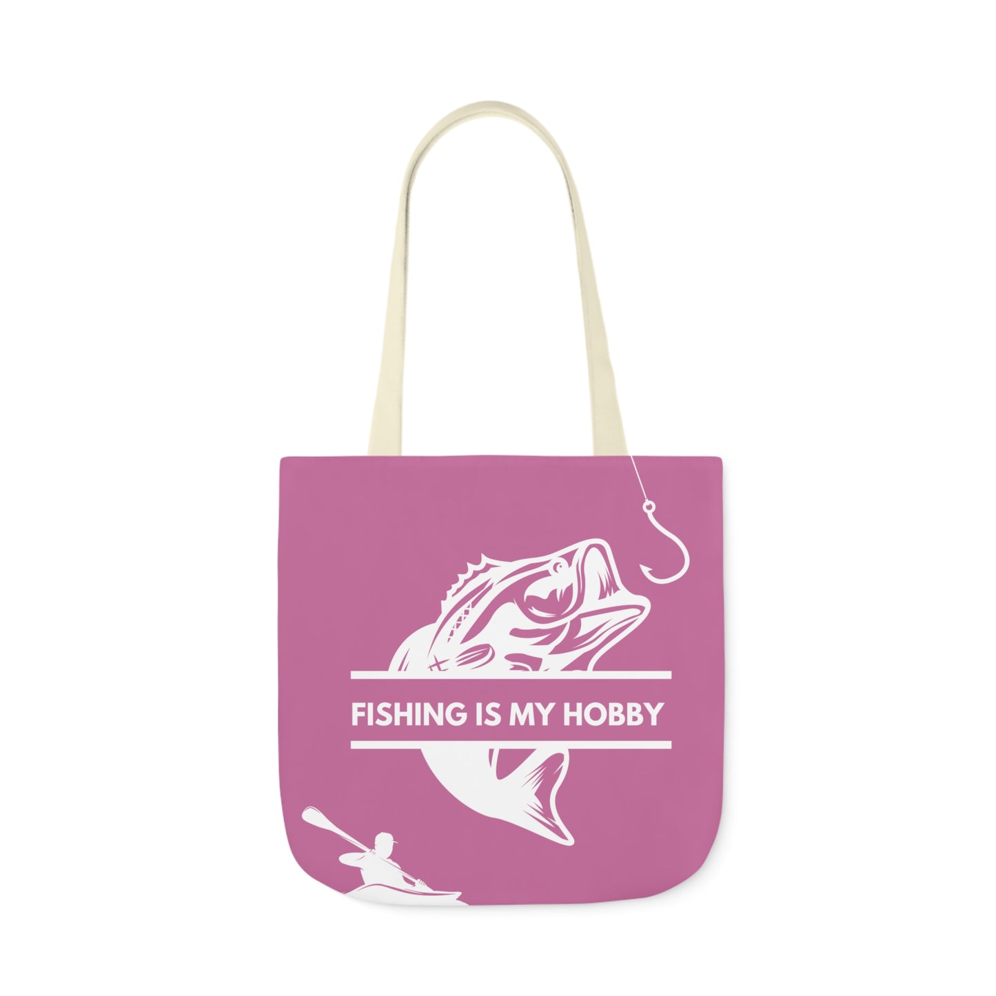 Fishing Canvas Pink Tote Bag