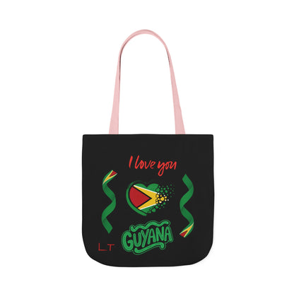 Personalized D.O.B and initial Love You Guyana Canvas Tote Bag