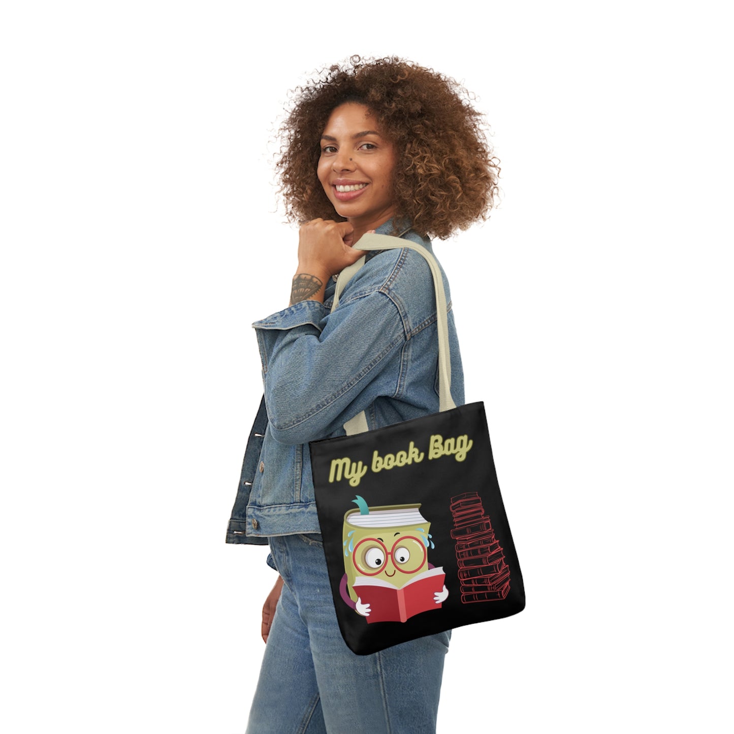 Book bag Canvas Tote Bag, 5-Color Straps