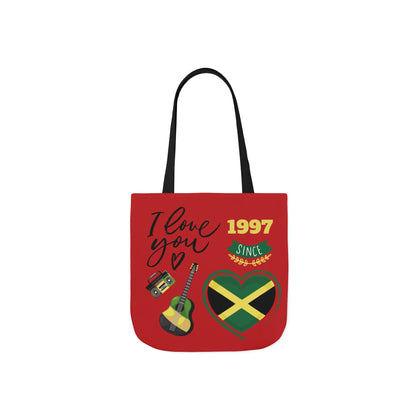 Personalized D.O.B & Initial Jamaica Theme Canvas Tote Bag