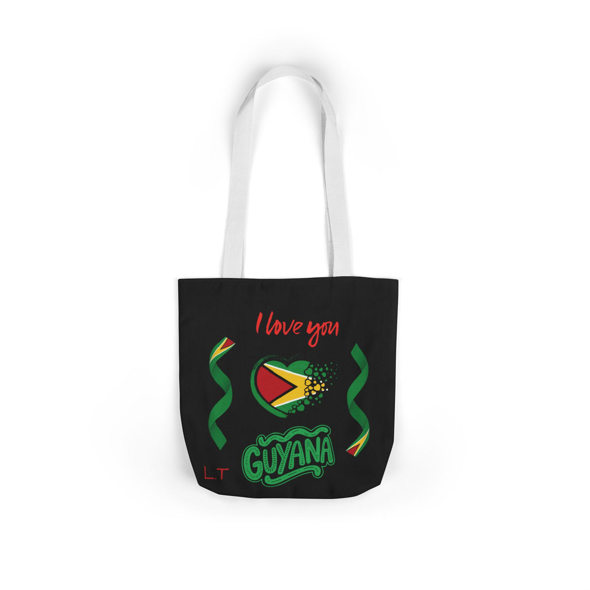 Personalized D.O.B and initial Love You Guyana Canvas Tote Bag