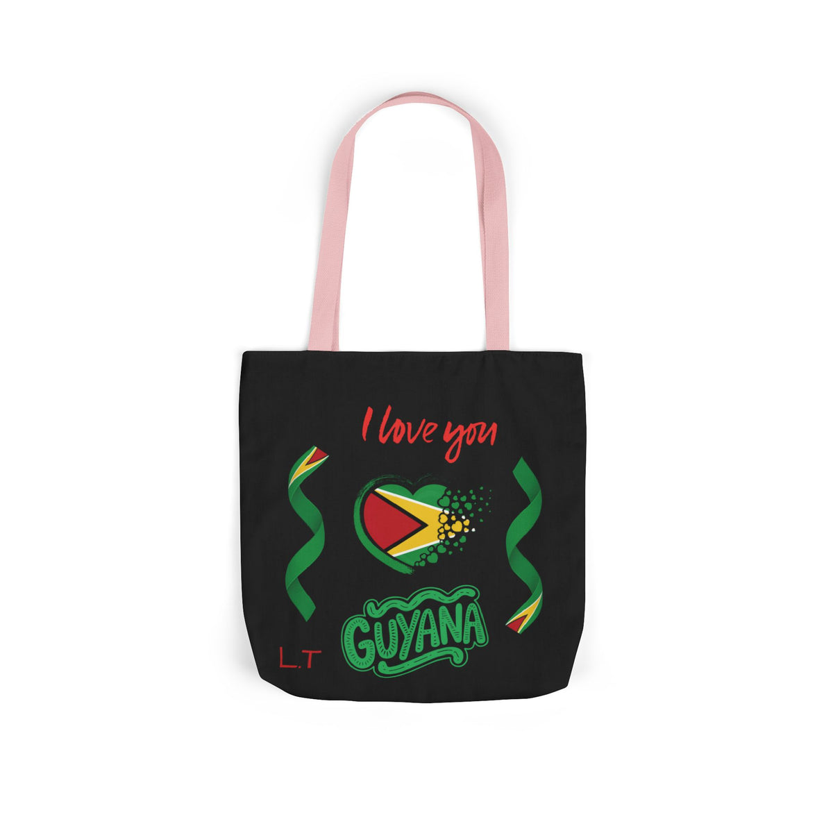 Personalized D.O.B and initial Love You Guyana Canvas Tote Bag