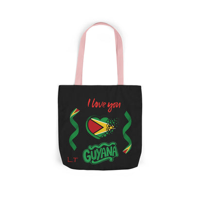 Personalized D.O.B and initial Love You Guyana Canvas Tote Bag