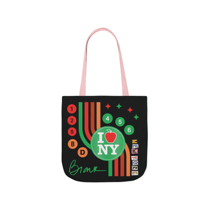 Personalized initial NY Retro Subway Canvas Tote — Colorful Graphic Market Bag