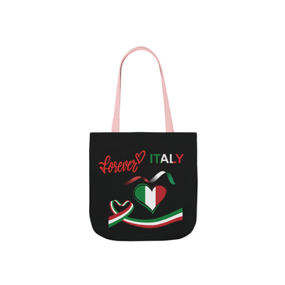 Black Canvas Tote Bag - Italy Theme