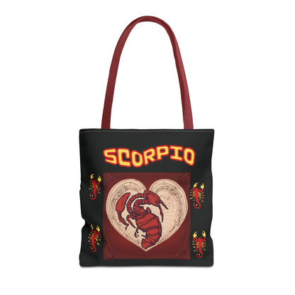 Black Zodiac Scorpio Tote Bag